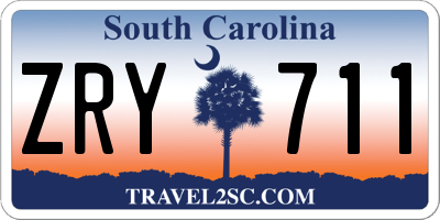 SC license plate ZRY711