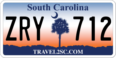 SC license plate ZRY712