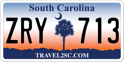 SC license plate ZRY713