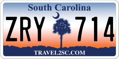 SC license plate ZRY714