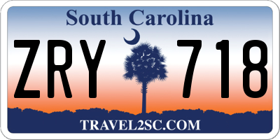 SC license plate ZRY718