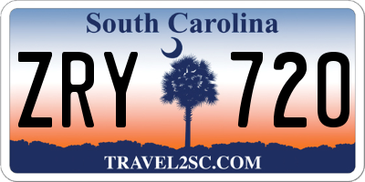 SC license plate ZRY720