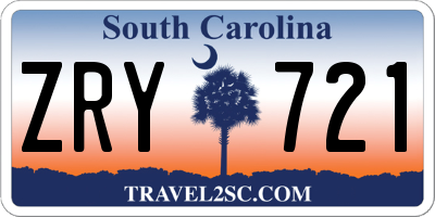 SC license plate ZRY721