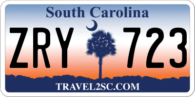 SC license plate ZRY723