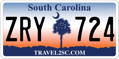 SC license plate ZRY724