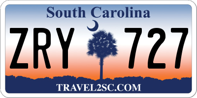 SC license plate ZRY727