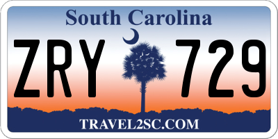 SC license plate ZRY729