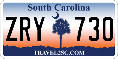 SC license plate ZRY730