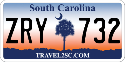 SC license plate ZRY732