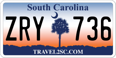 SC license plate ZRY736