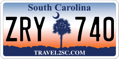 SC license plate ZRY740