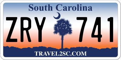 SC license plate ZRY741