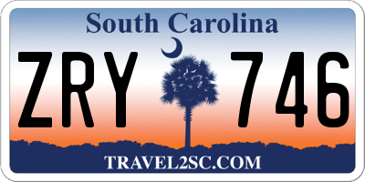 SC license plate ZRY746