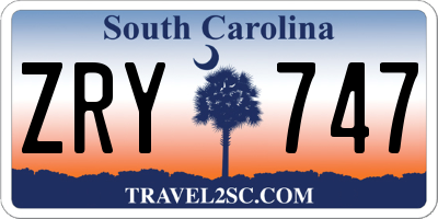 SC license plate ZRY747