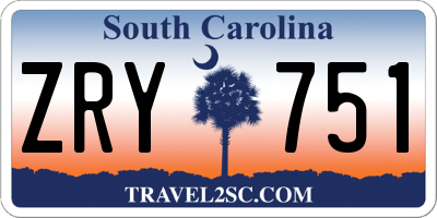 SC license plate ZRY751