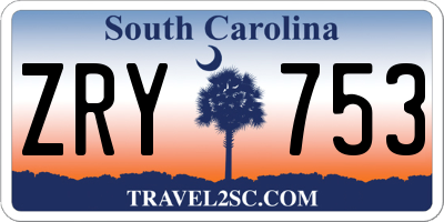 SC license plate ZRY753