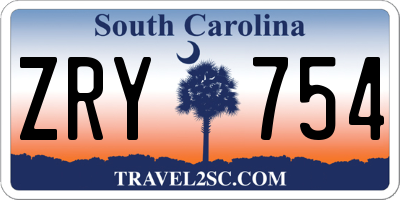 SC license plate ZRY754