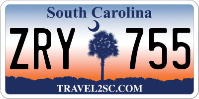 SC license plate ZRY755