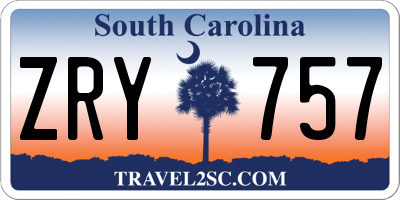 SC license plate ZRY757