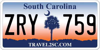 SC license plate ZRY759