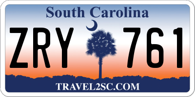 SC license plate ZRY761