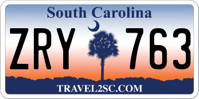 SC license plate ZRY763