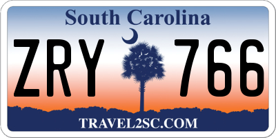 SC license plate ZRY766