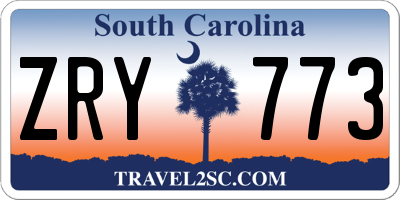 SC license plate ZRY773