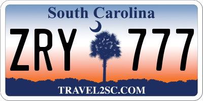 SC license plate ZRY777