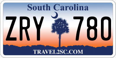 SC license plate ZRY780
