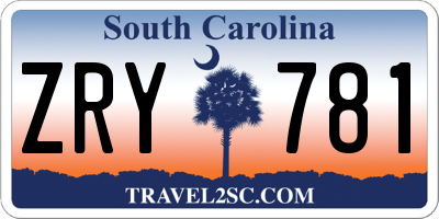 SC license plate ZRY781