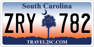 SC license plate ZRY782