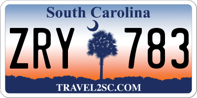 SC license plate ZRY783