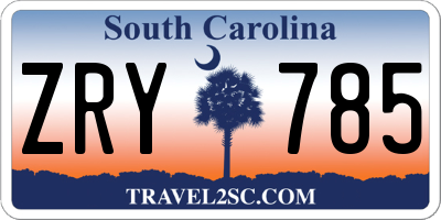 SC license plate ZRY785