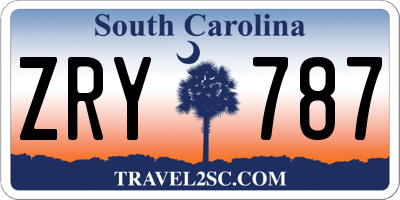SC license plate ZRY787