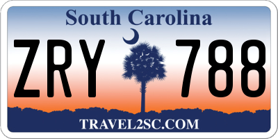 SC license plate ZRY788