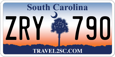 SC license plate ZRY790