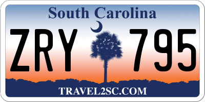 SC license plate ZRY795