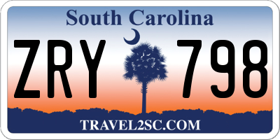 SC license plate ZRY798