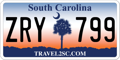 SC license plate ZRY799