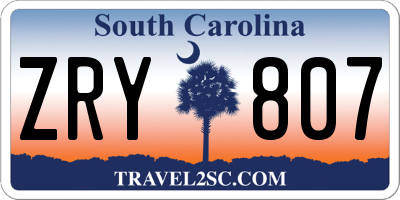 SC license plate ZRY807