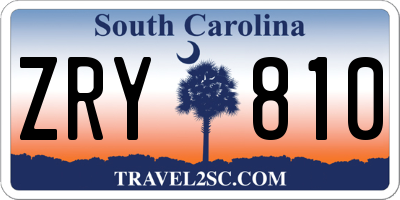 SC license plate ZRY810