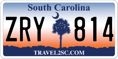 SC license plate ZRY814
