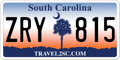 SC license plate ZRY815