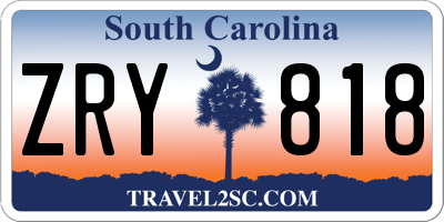 SC license plate ZRY818