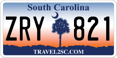 SC license plate ZRY821