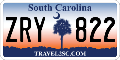 SC license plate ZRY822
