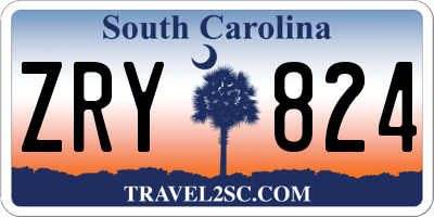 SC license plate ZRY824