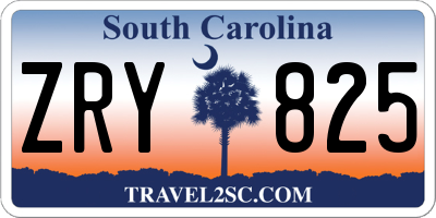SC license plate ZRY825