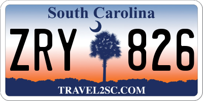 SC license plate ZRY826